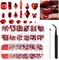 2680 Pieces 3D Red Nail Rhinestones, 120 Pieces Big Red Glass Crystal Nail Gems Stones Charms Stones with Bling Diamond Flatback Round Beads, Clear Charm Jewelry for DIY Face Craft Decoration